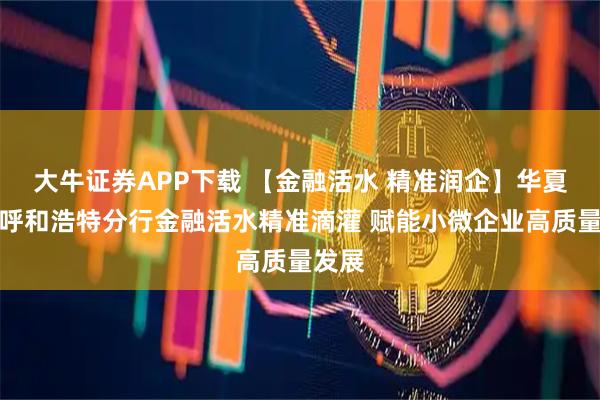 大牛证券APP下载 【金融活水 精准润企】华夏银行呼和浩特分行金融活水精准滴灌 赋能小微企业高质量发展